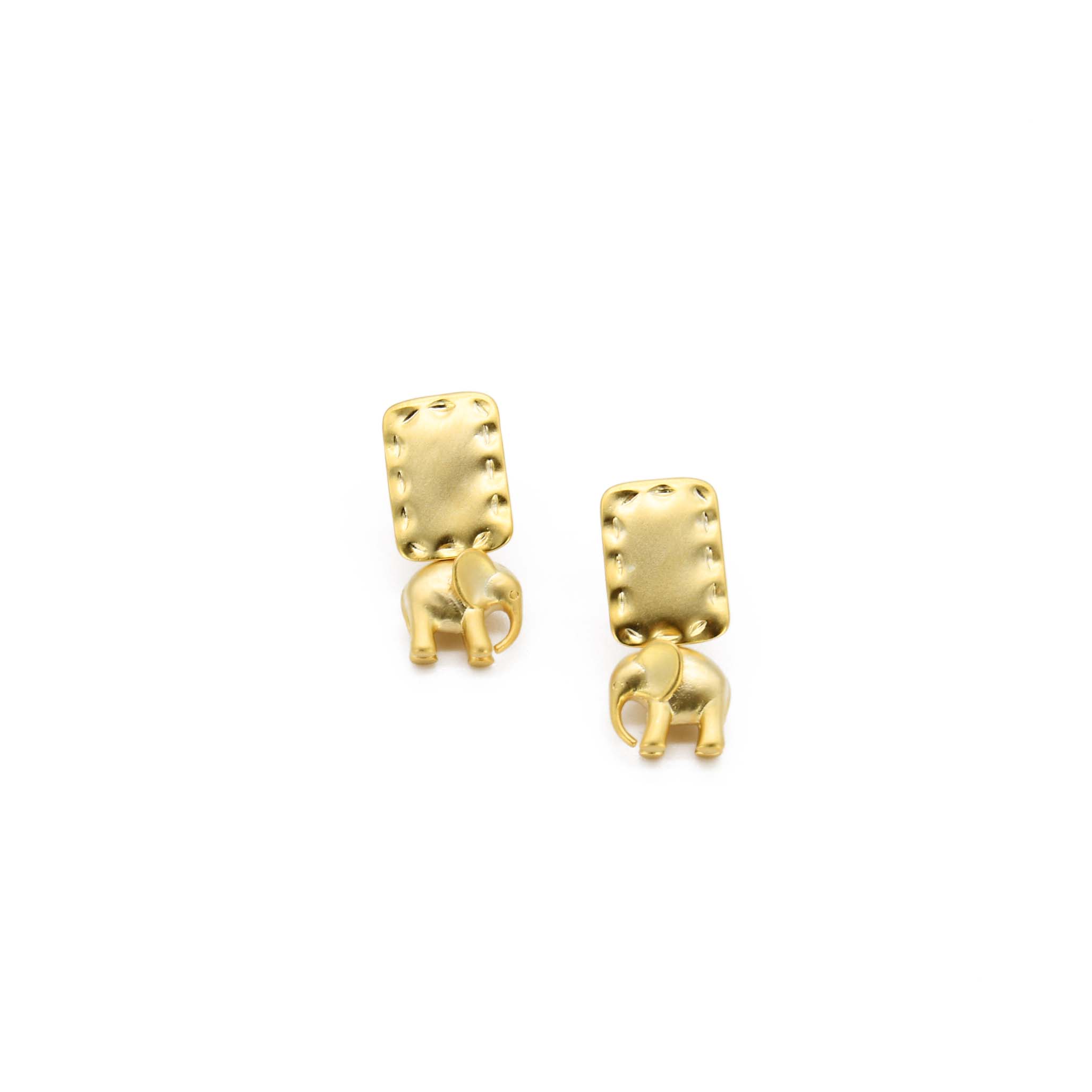 14k Gold Plated Elephant Earring
