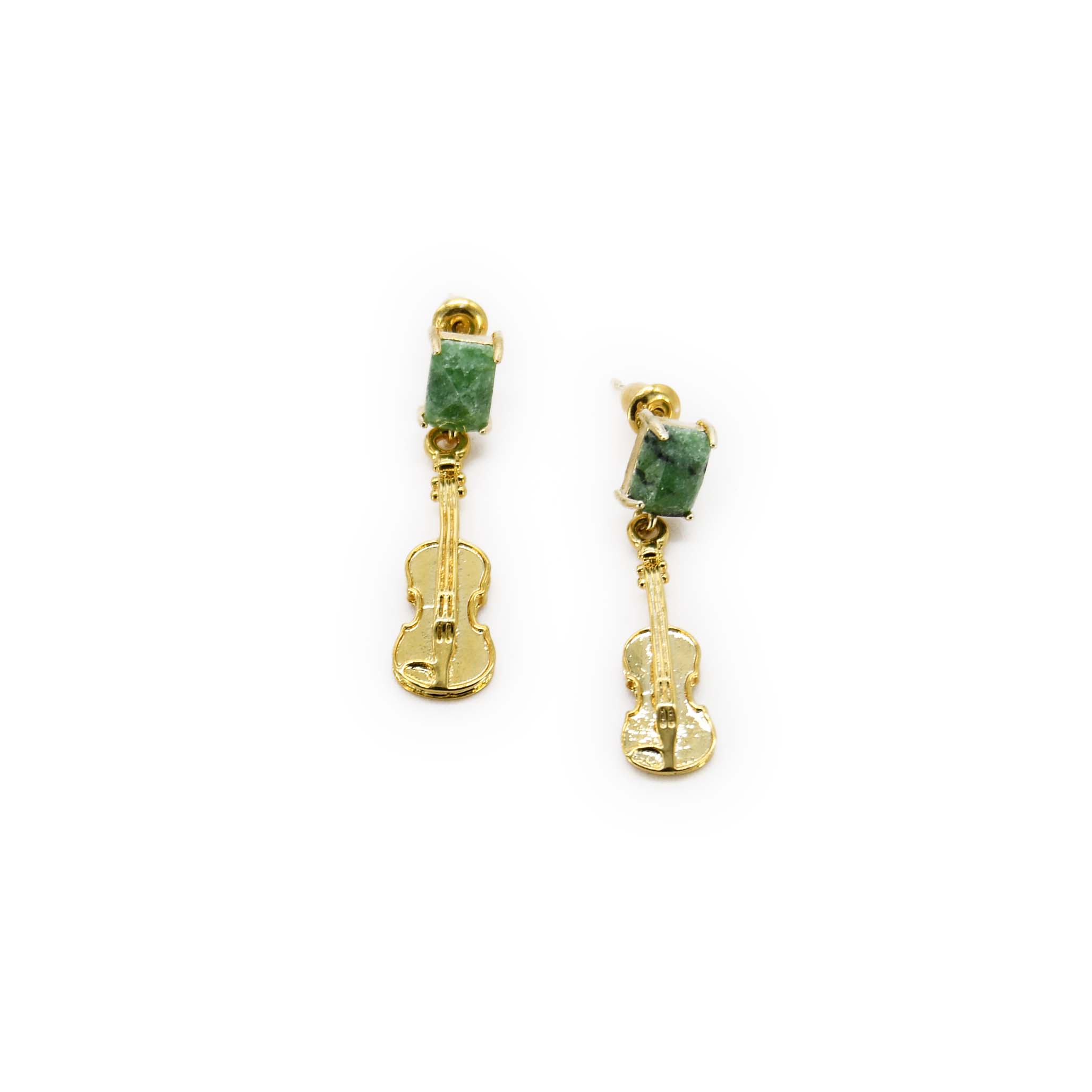 Gemstone Violin Earring