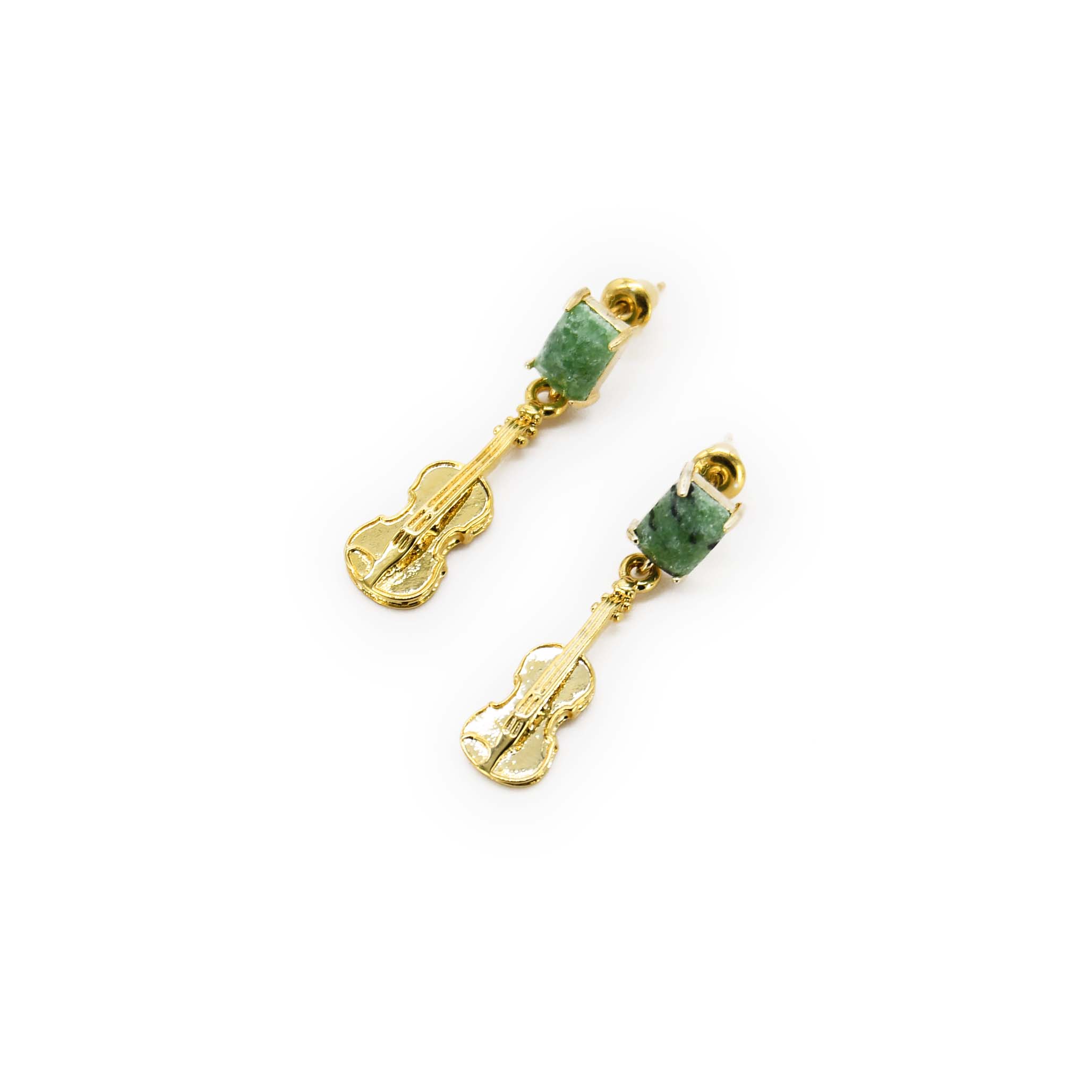 Gemstone Violin Earring