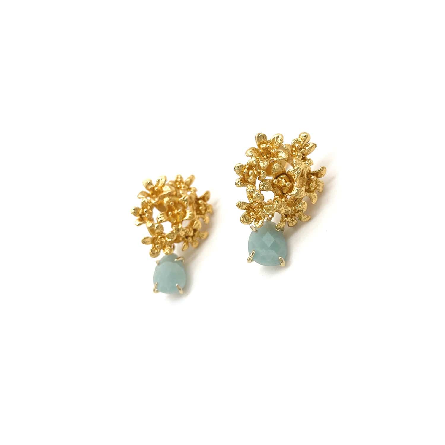 Amazonite Gemstone Floral Bouquet Earring