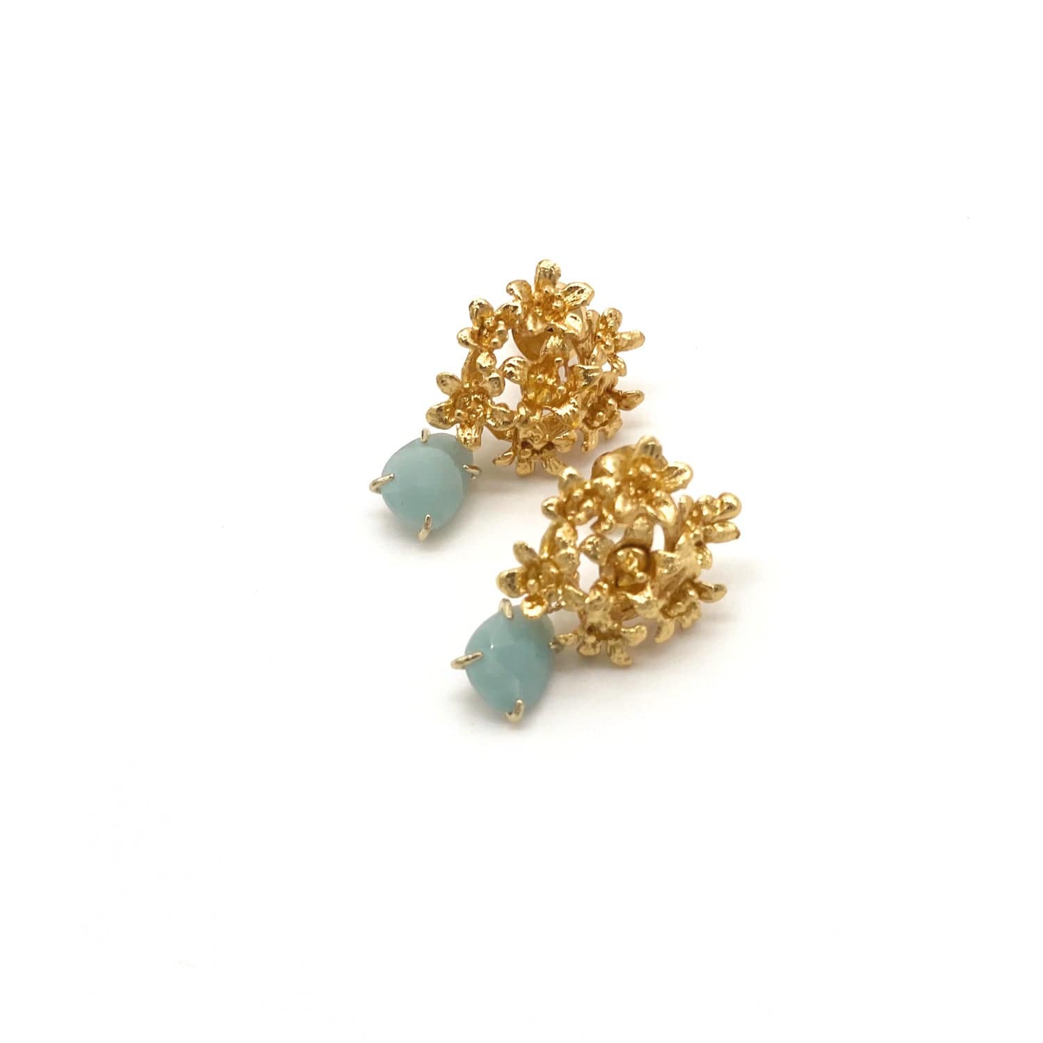 Amazonite Gemstone Floral Bouquet Earring