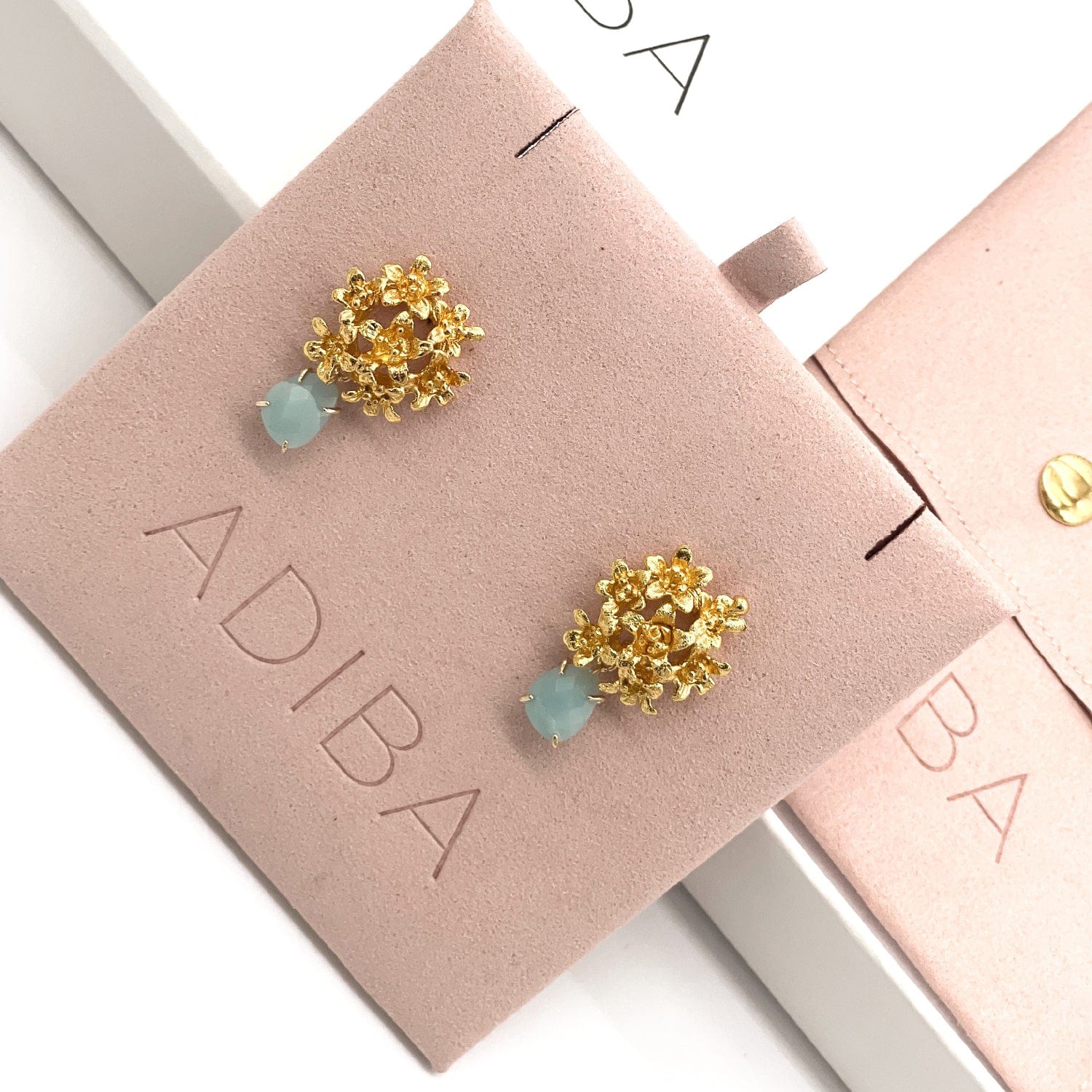 Amazonite Gemstone Floral Bouquet Earring