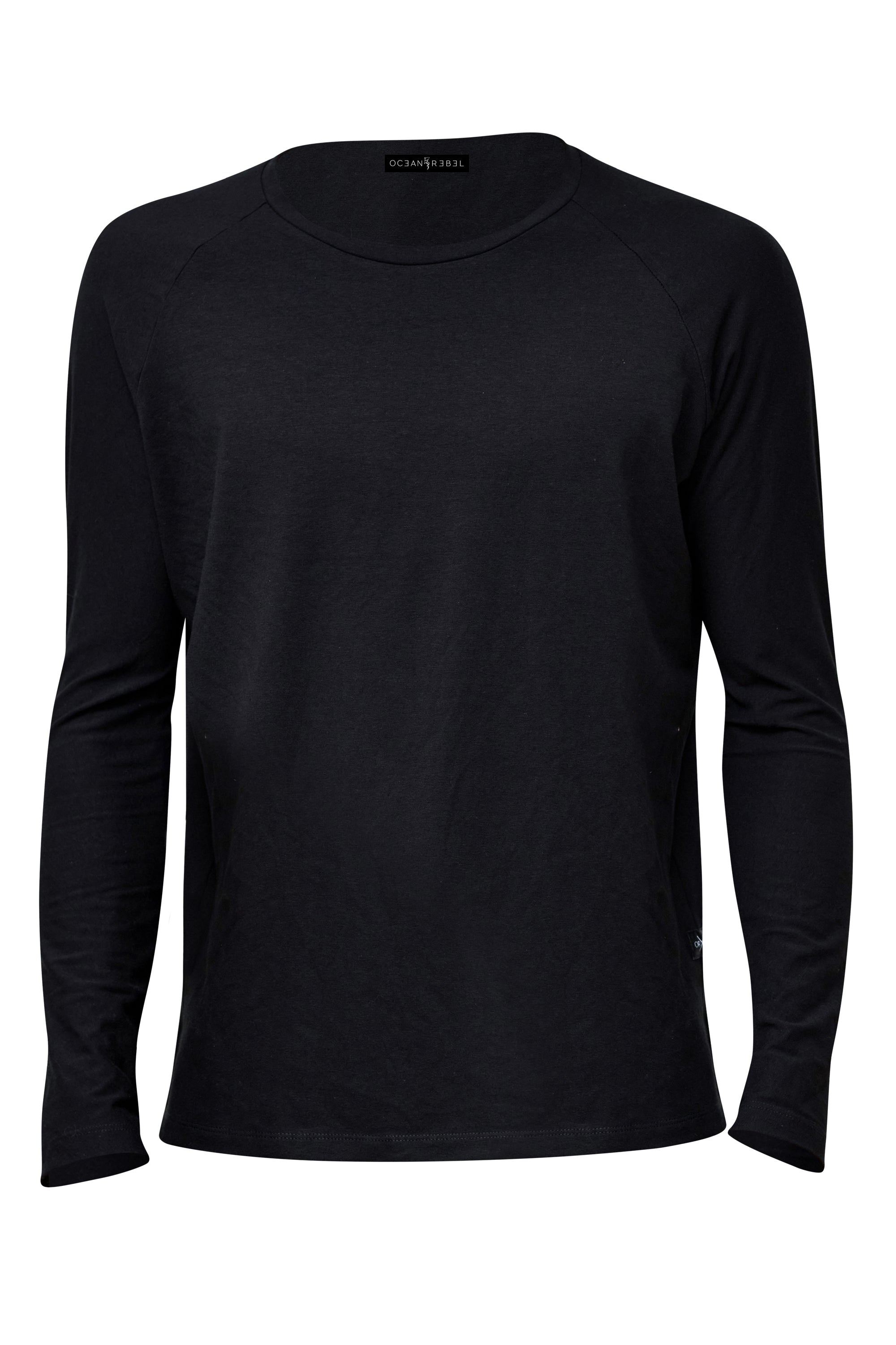 Drop Cut Hem Comfort T-Shirt - Black