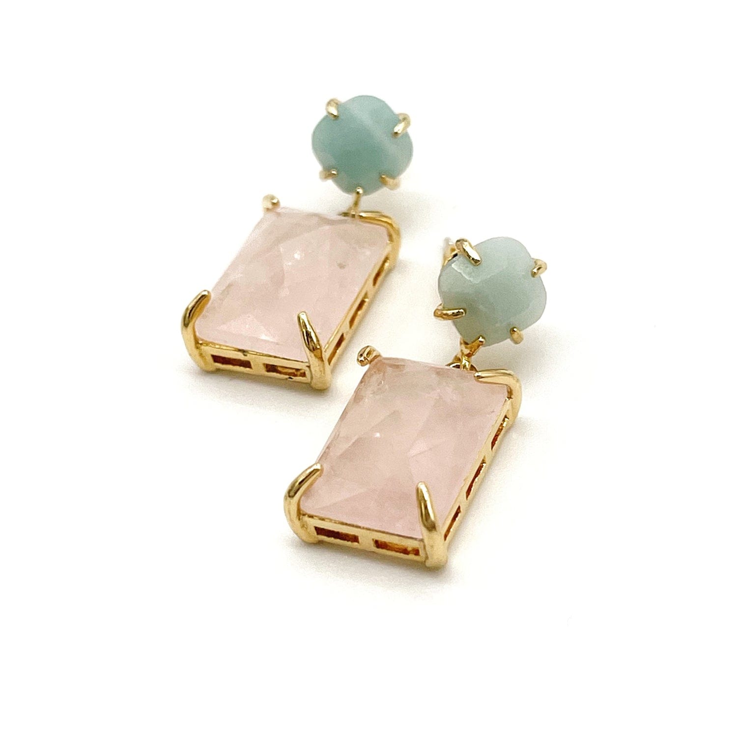 Amazonite & Rose Quartz Earring