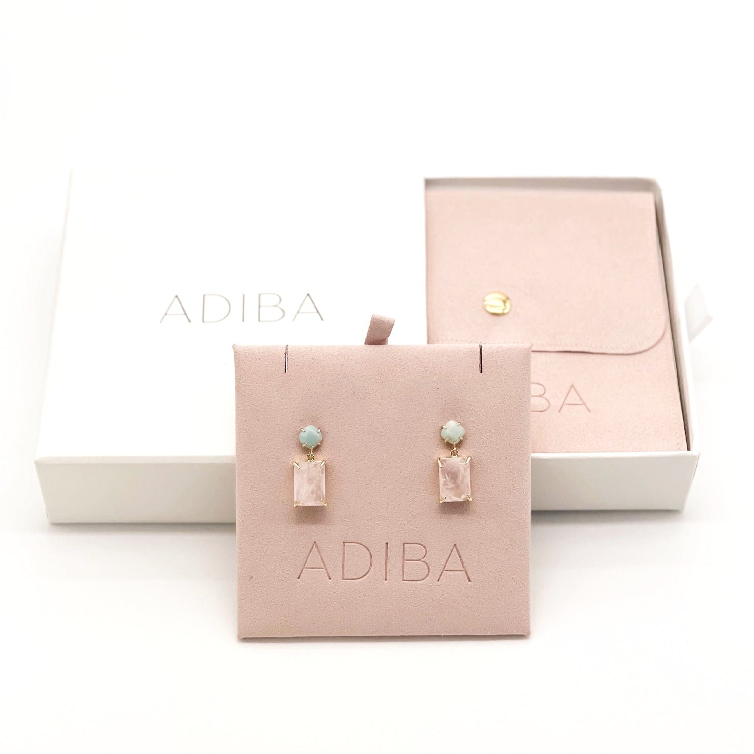 Amazonite & Rose Quartz Earring