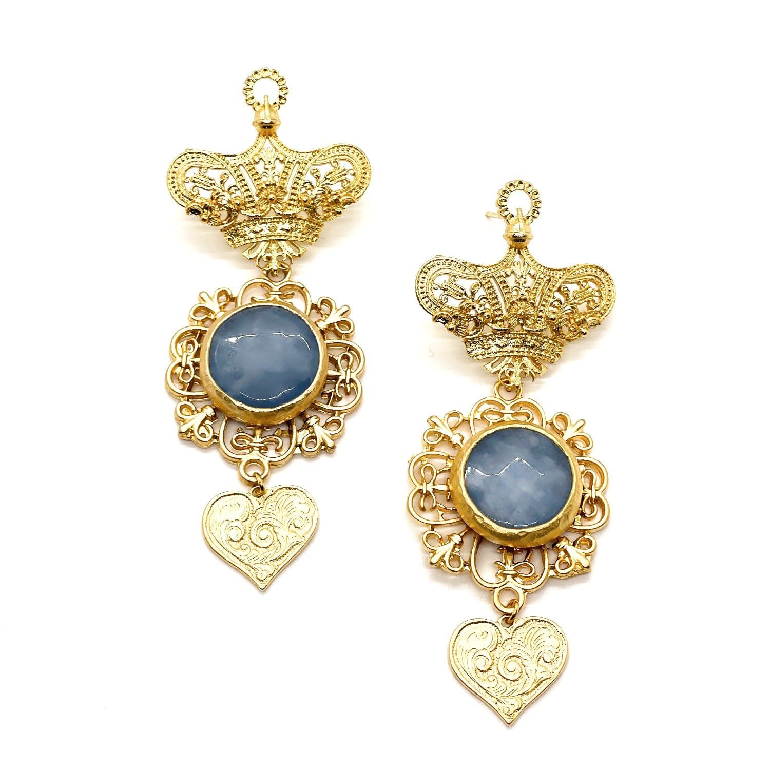 The Blue Crown Earring