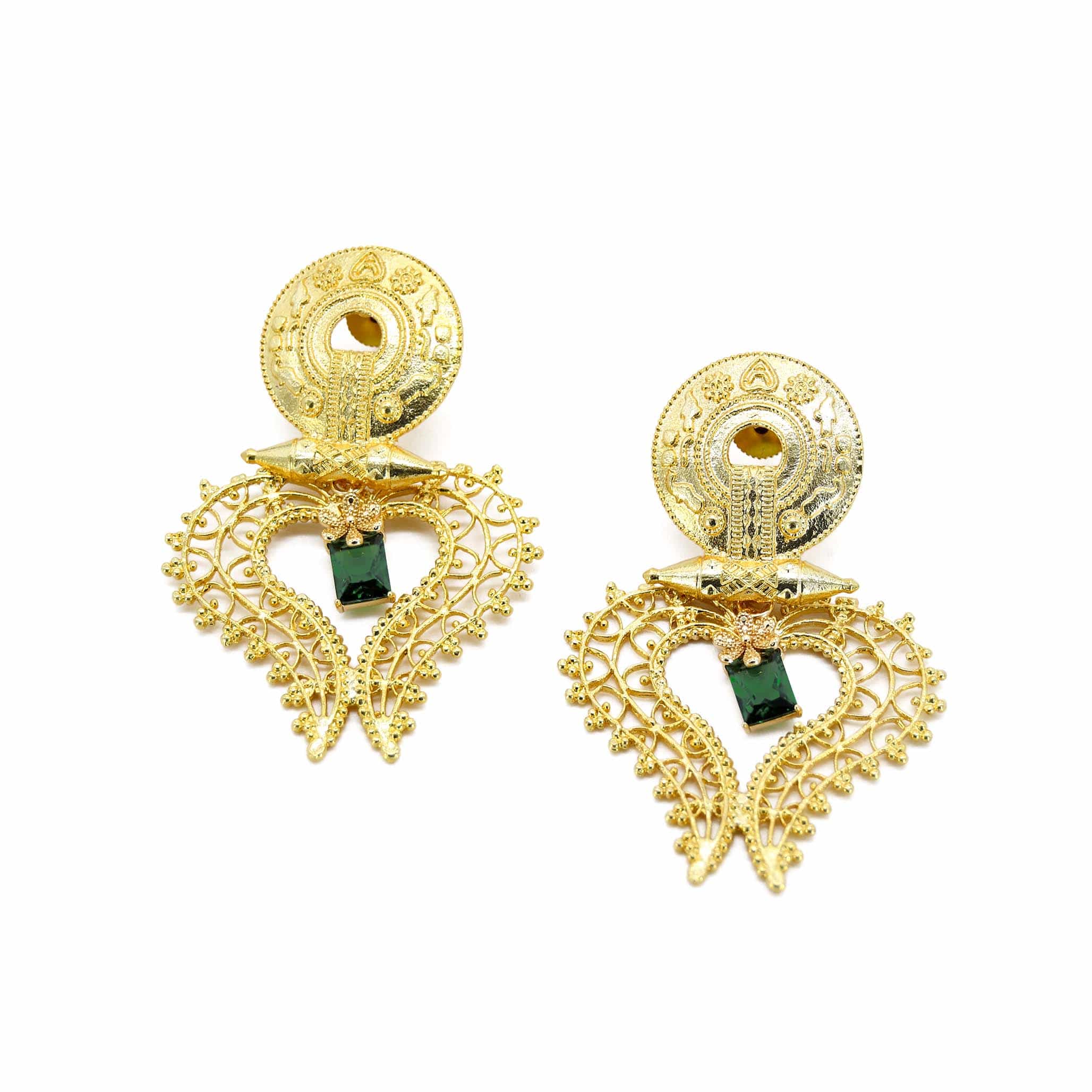Emerald heart Earring