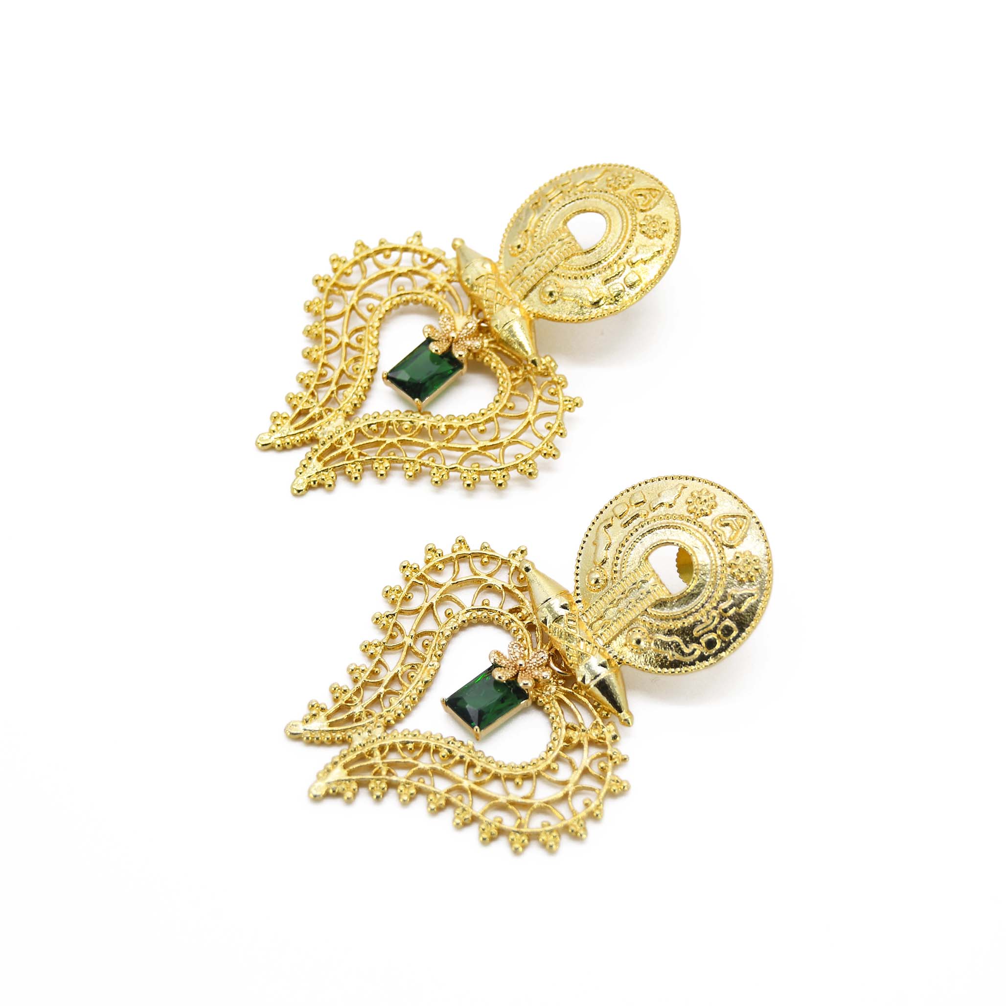 Emerald heart Earring