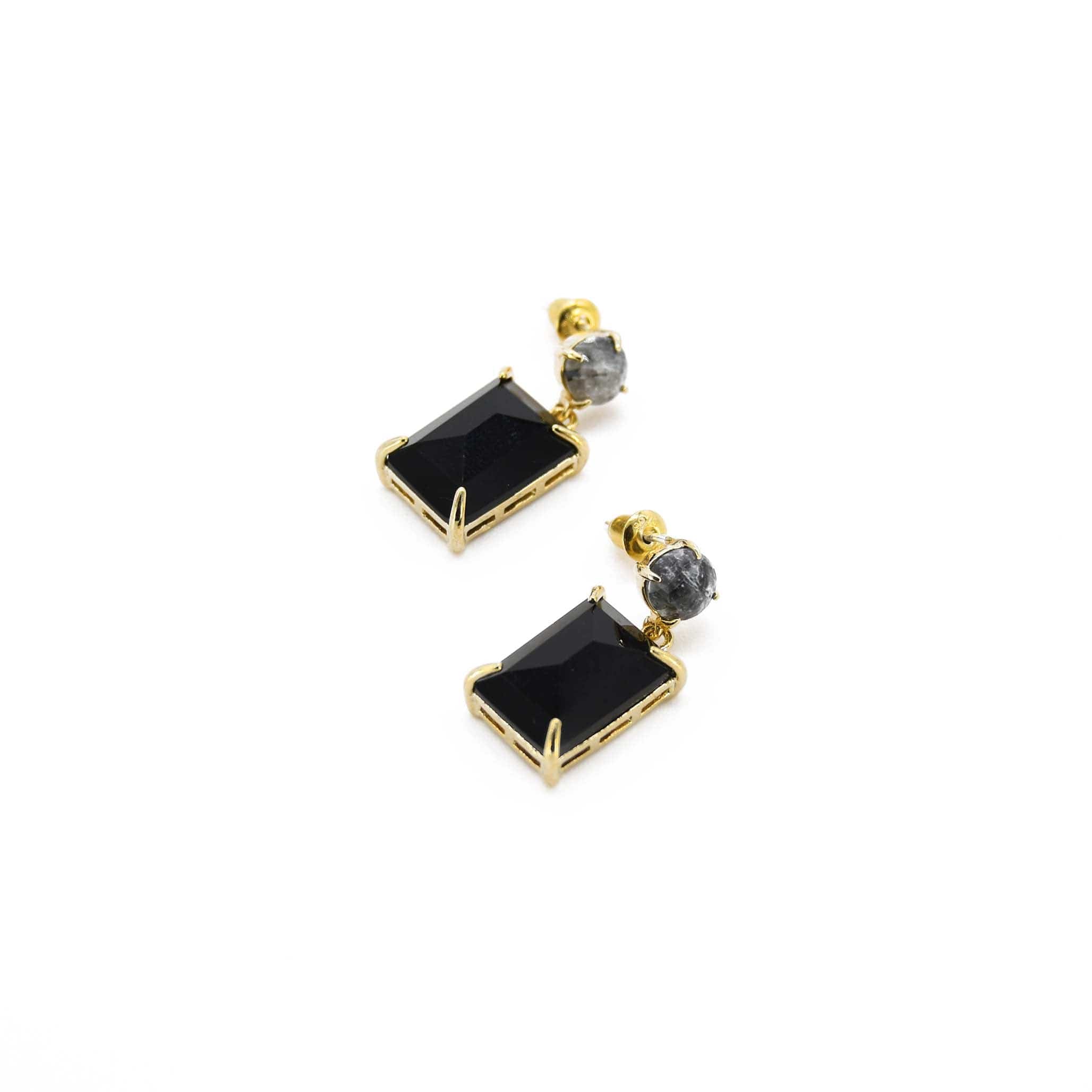 Jet Black Gemstone Earring