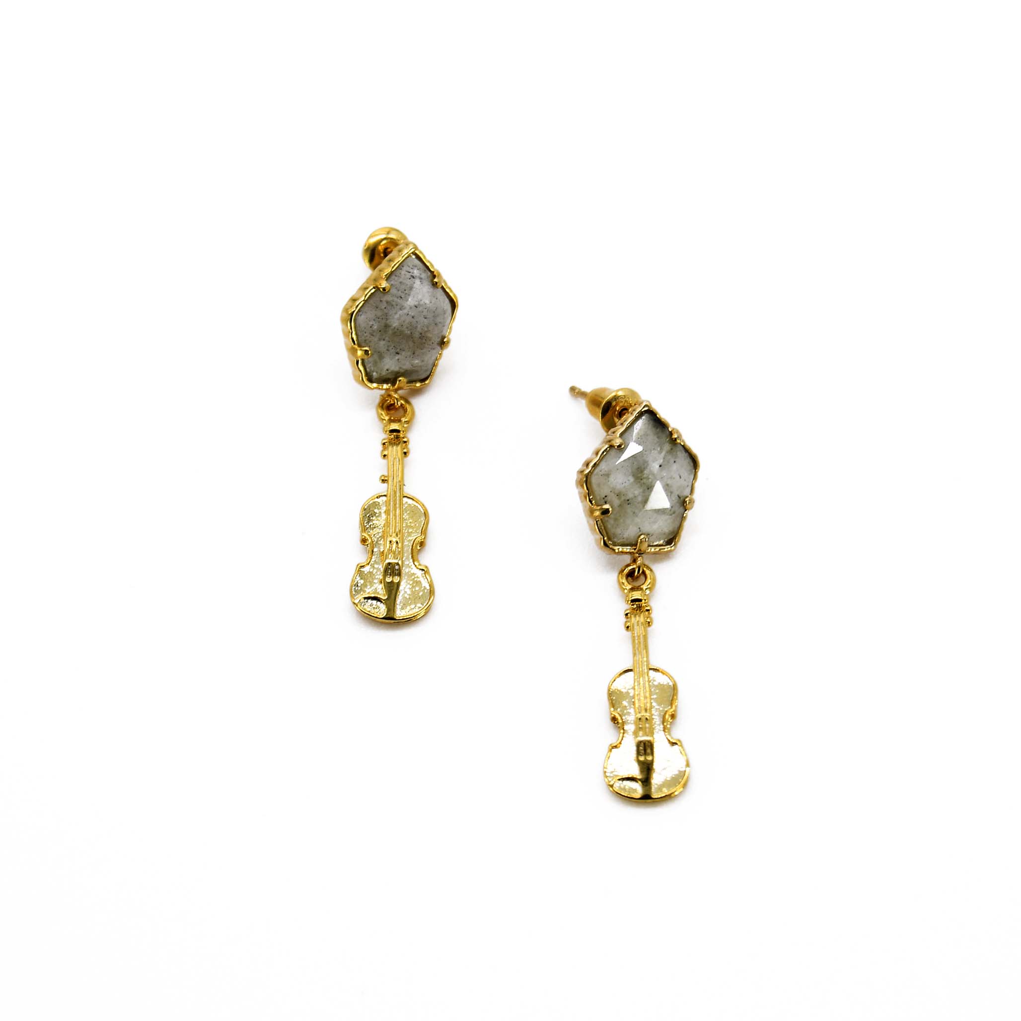 Gemstone Violin Earring