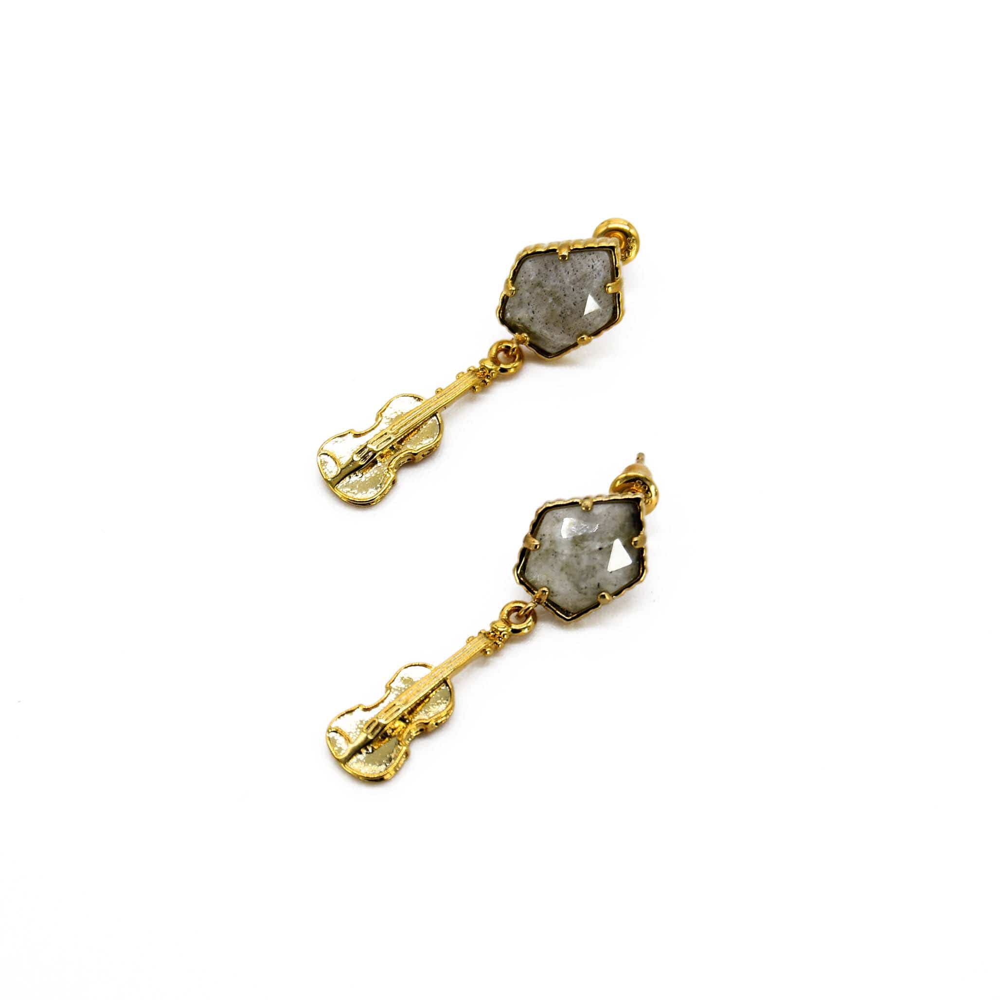 Gemstone Violin Earring