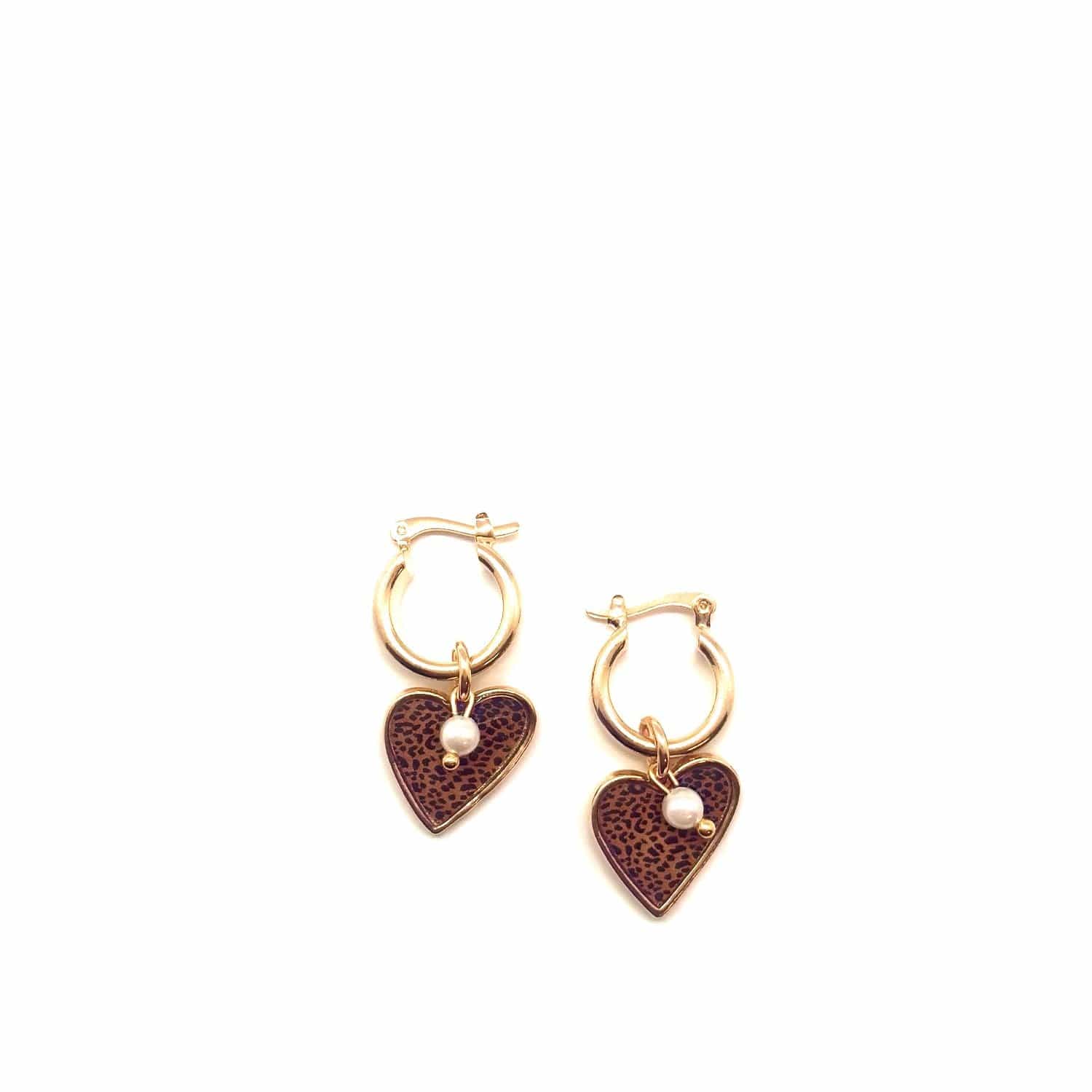 Leopard Heart Hoop Earring