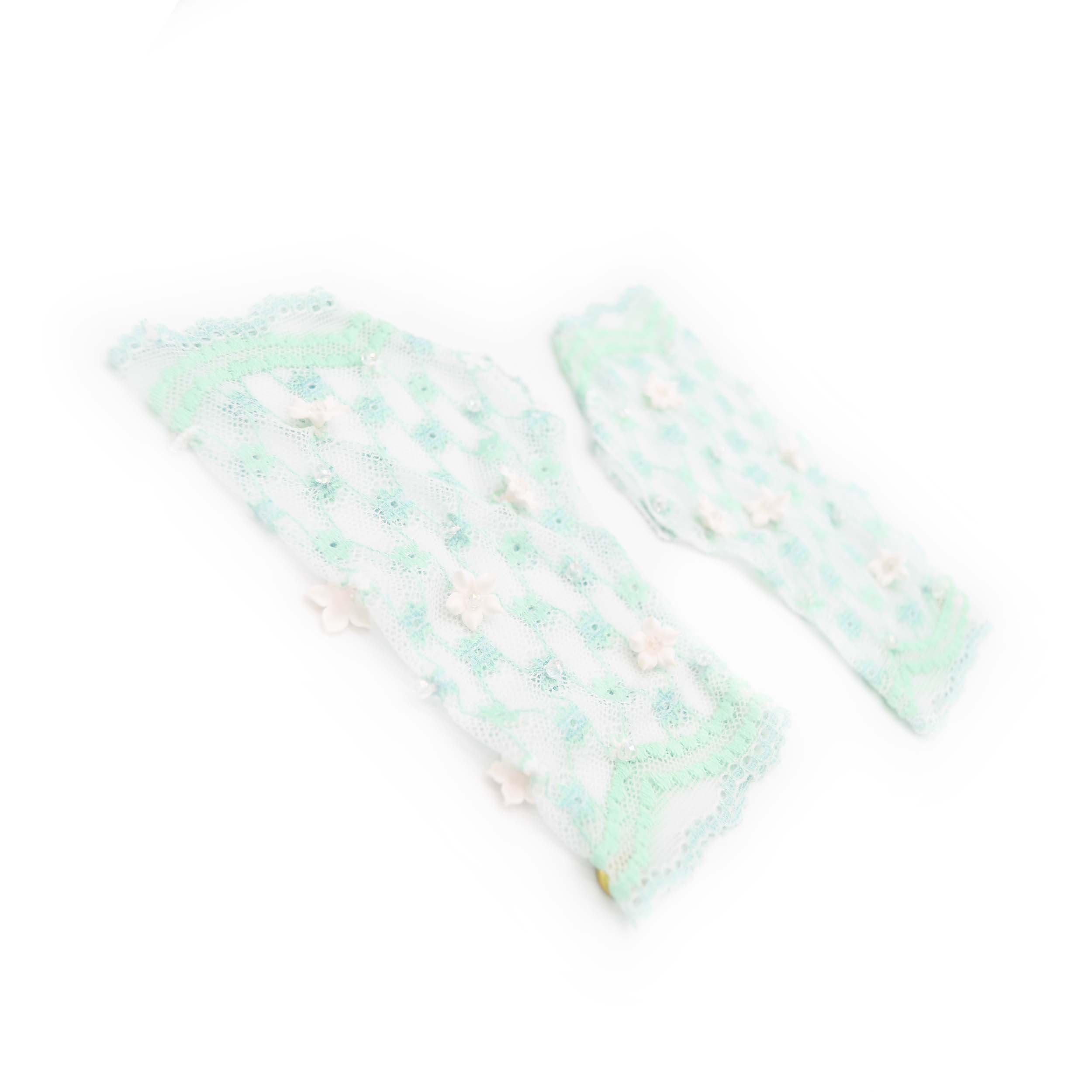 Pastel Floral lace gloves