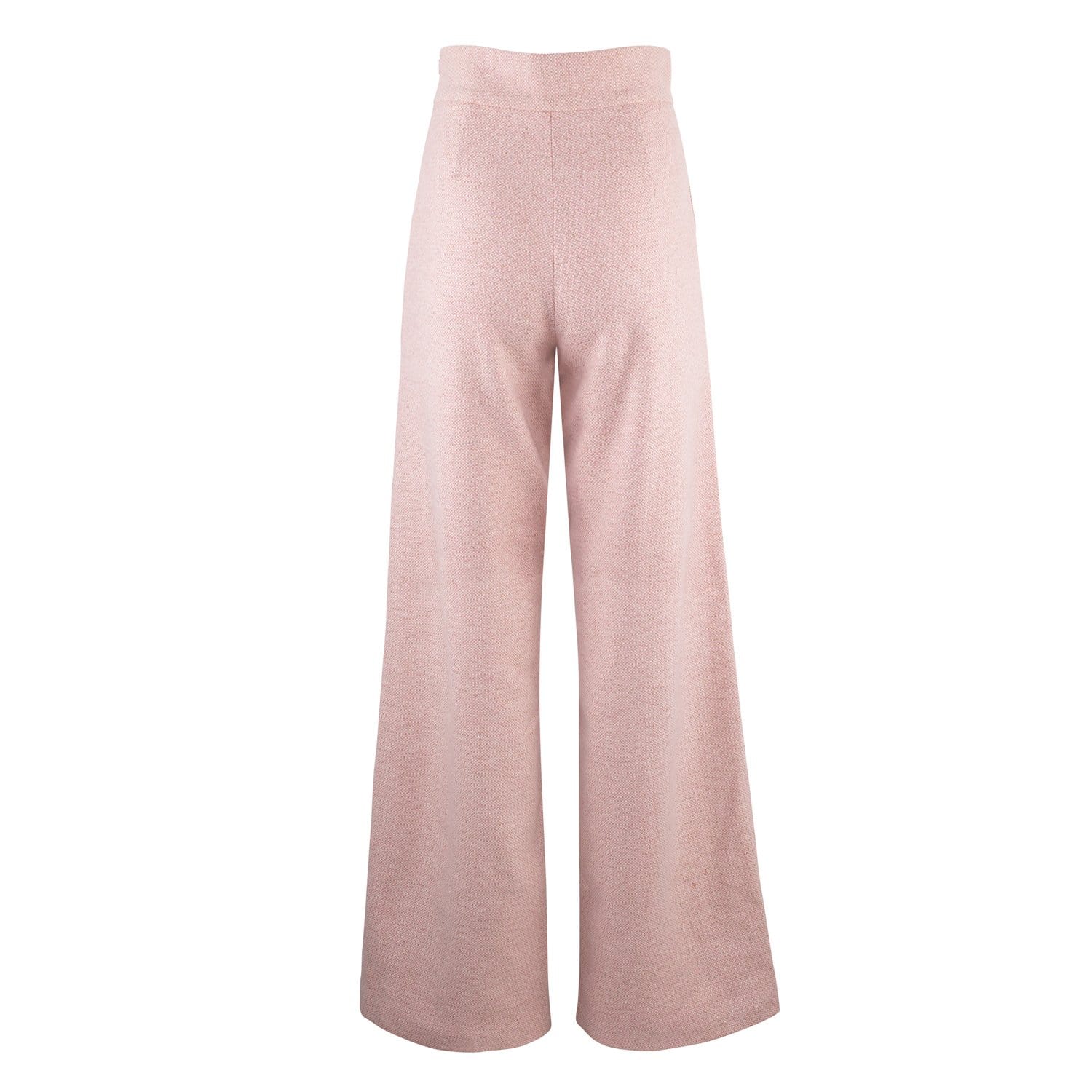 Jacquard Rose Pink Flared Pants