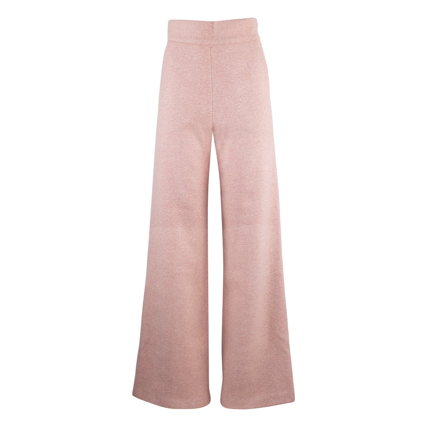 Jacquard Rose Pink Flared Pants
