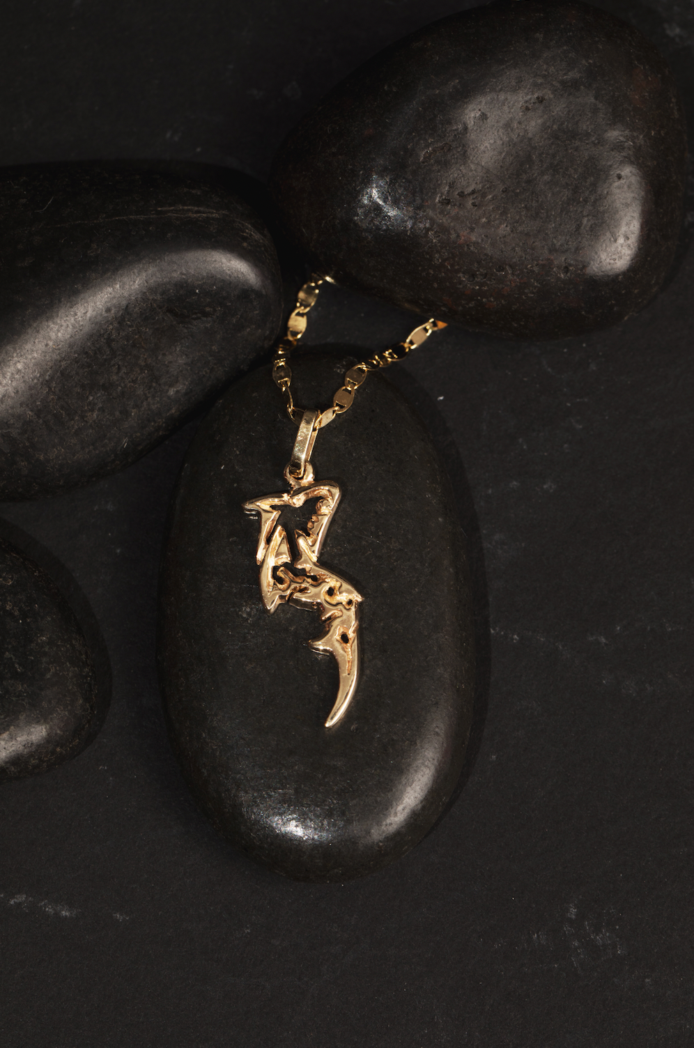 Solid Gold 14k Pendant Shark Necklace