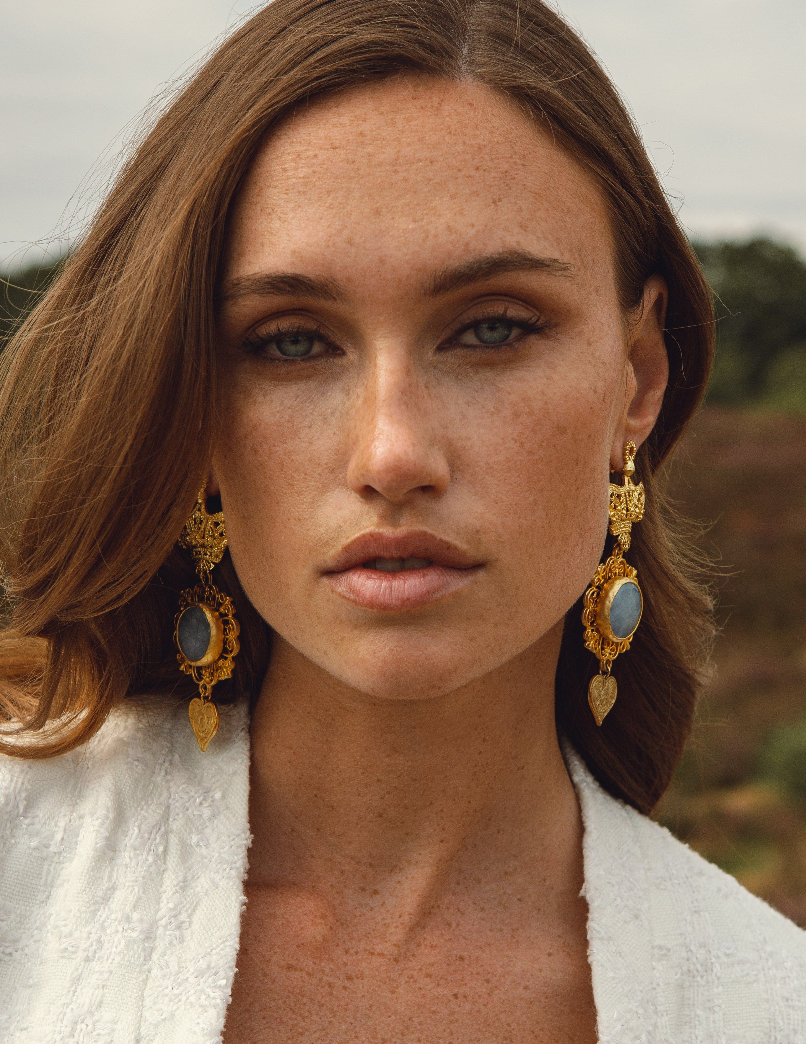 The Blue Crown Earring