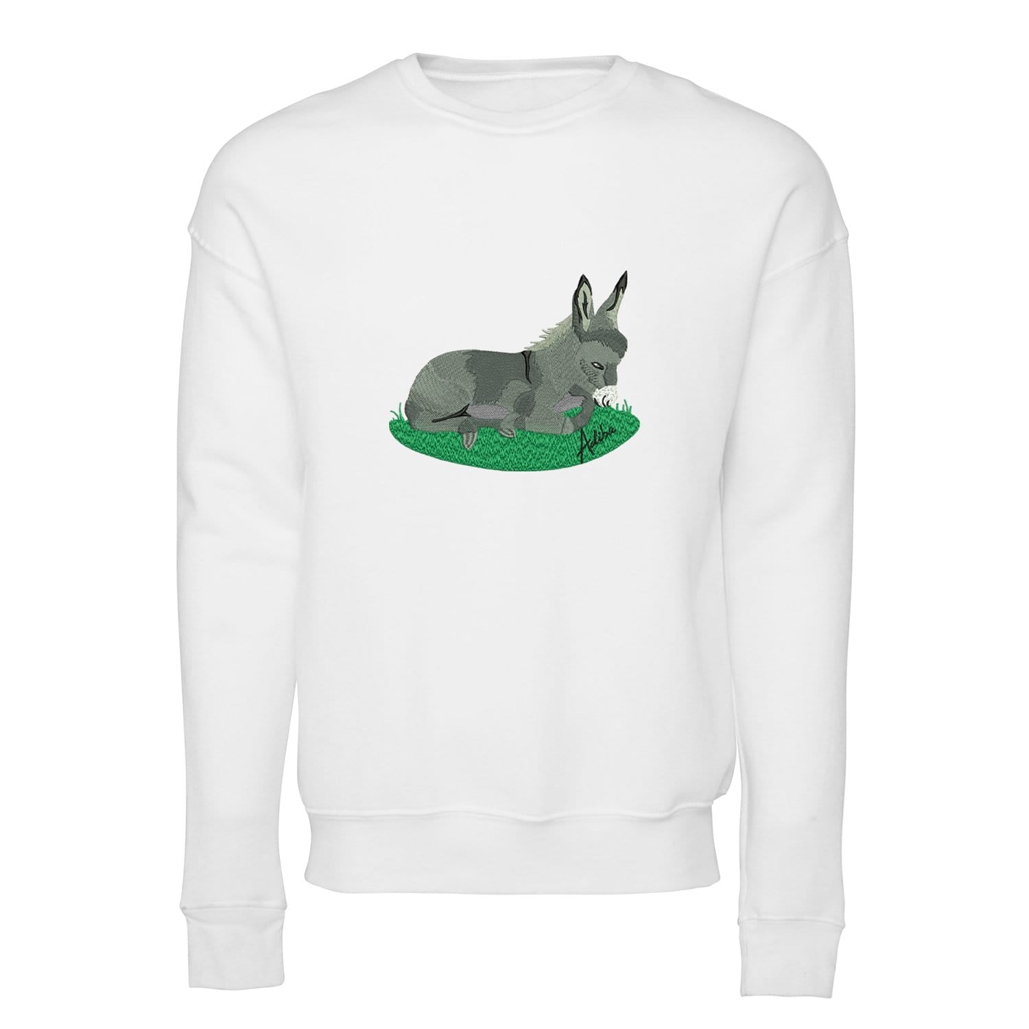 White Embroidered Donkey Sweater