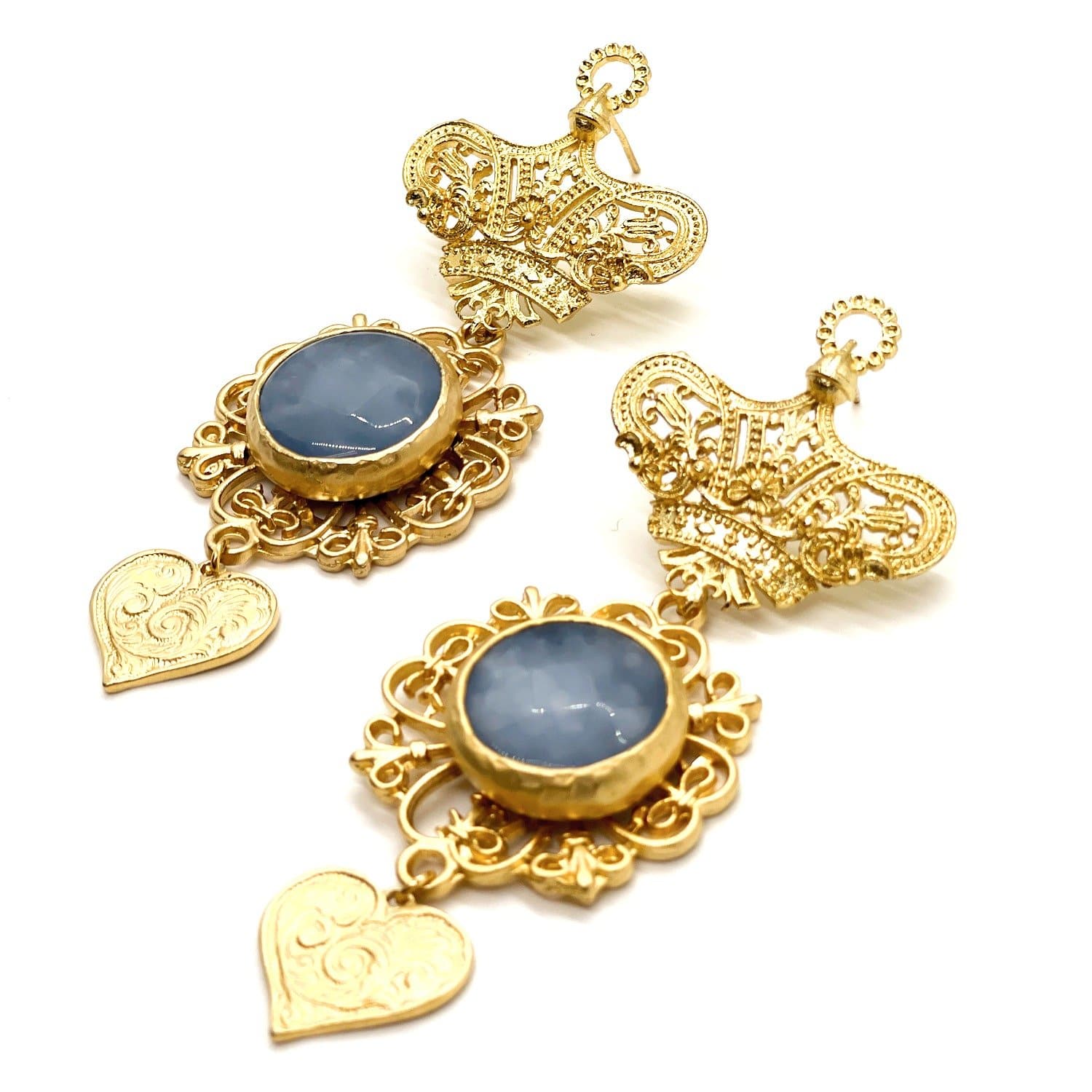 The Blue Crown Earring