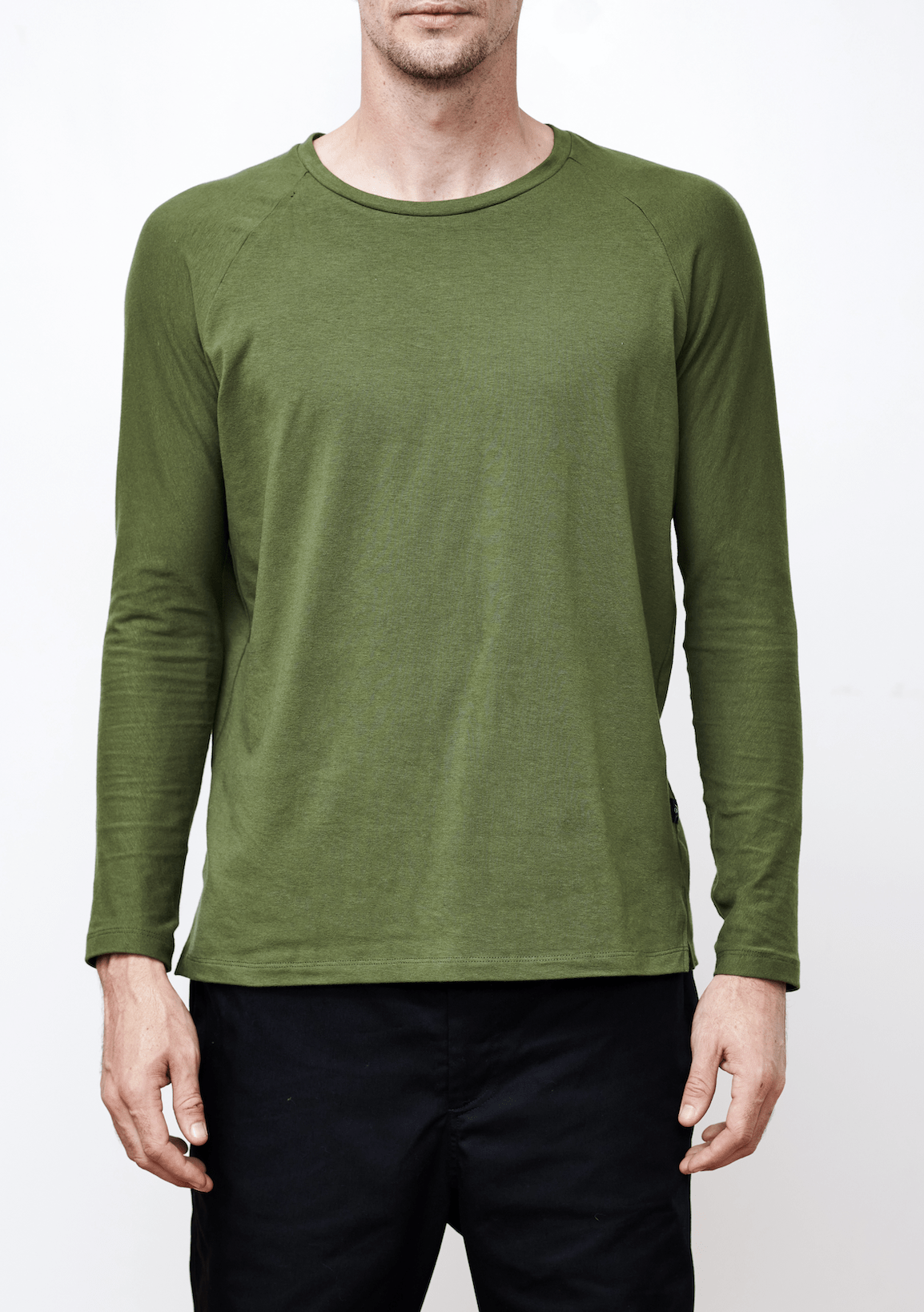 Ocean Rebel T-Shirt Small / Military Green Split Hem Long Sleeve Tee