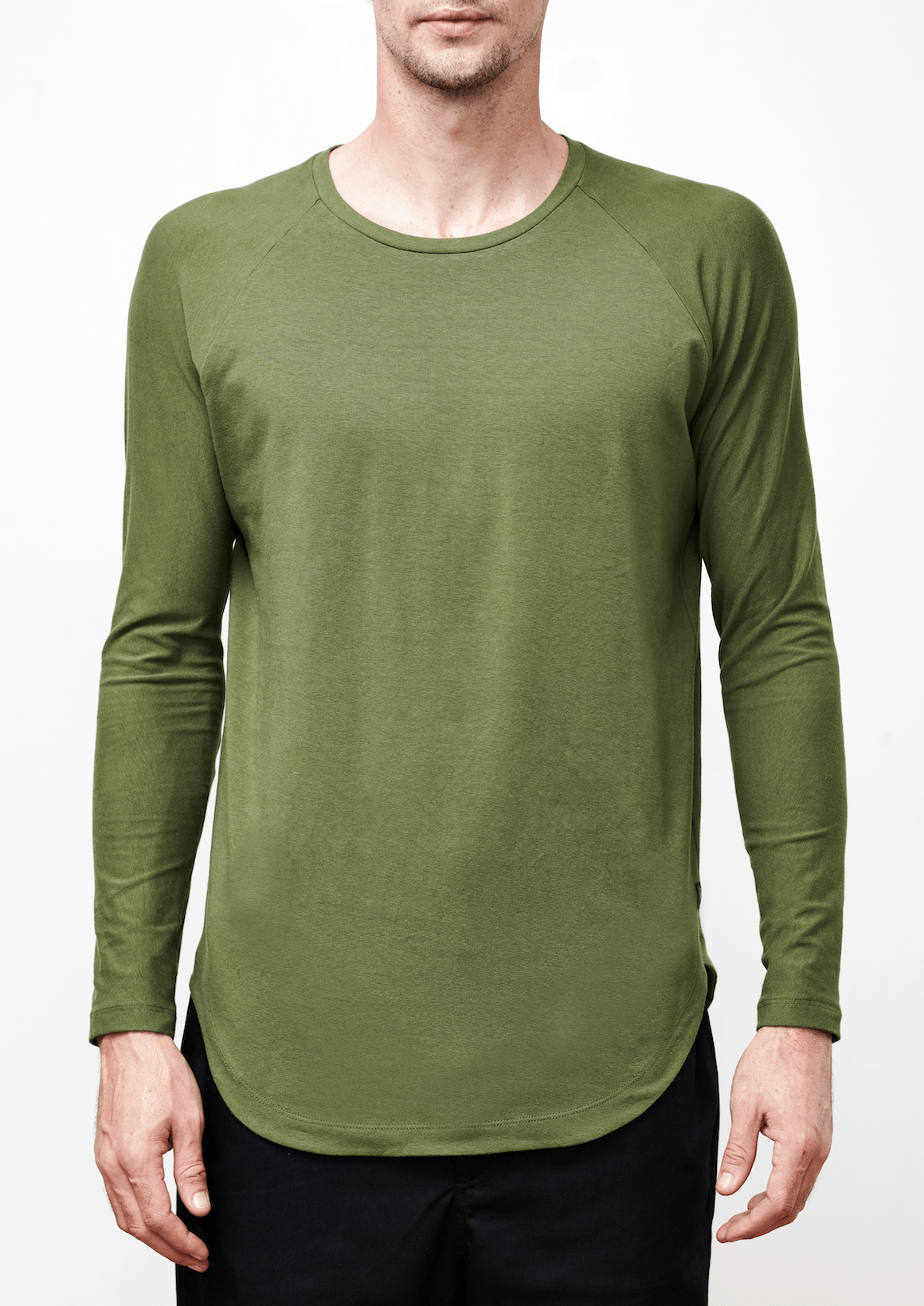 Ocean Rebel tshirt Small / Military Green Scoop Hem Long Sleeve Tee