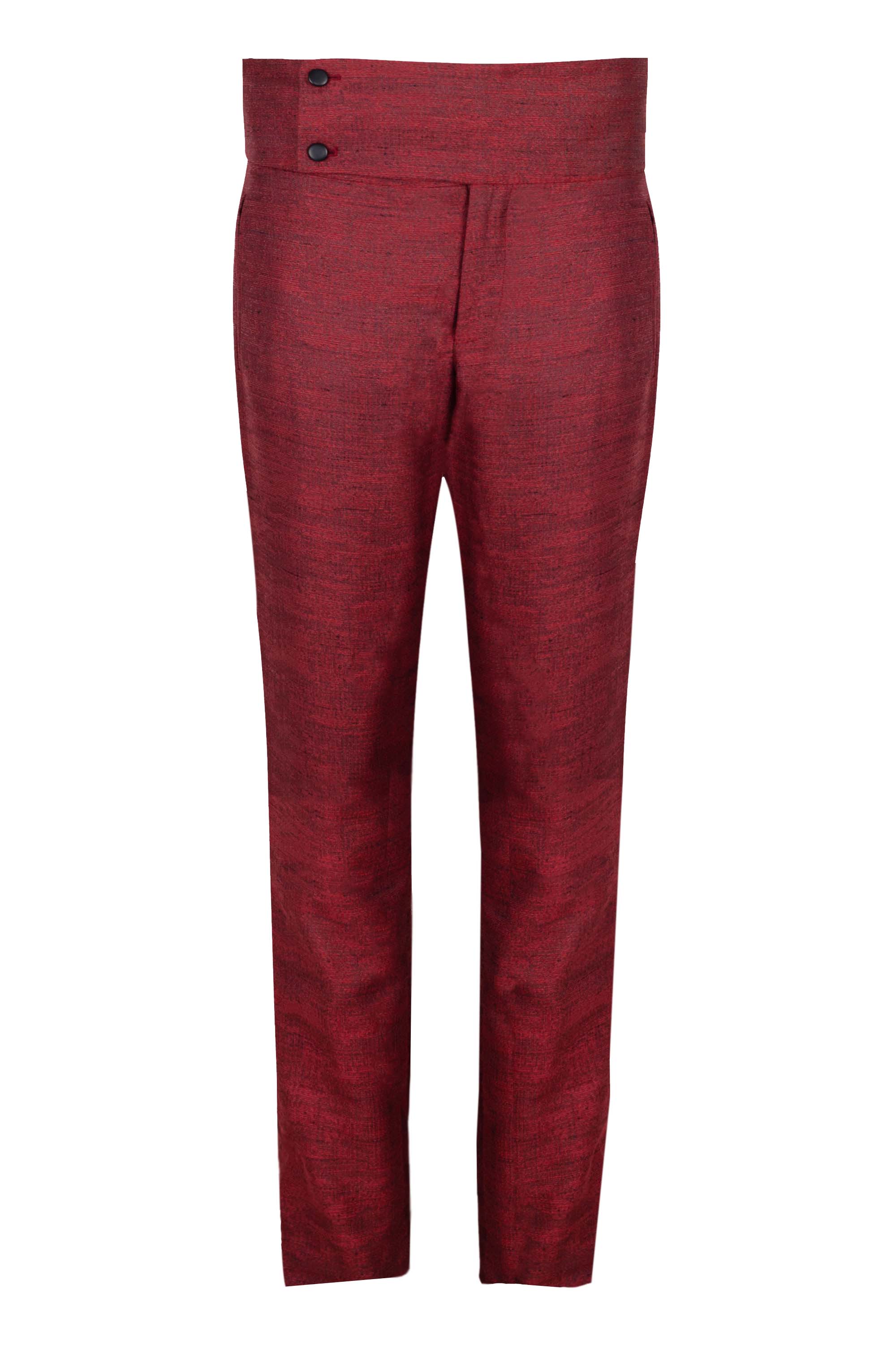 Ruby-Red Straight Pants